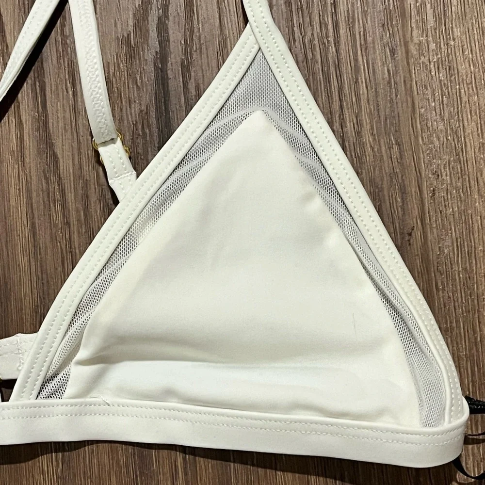 Lovers + Friends | New Cashel bikini swim top Women’s size S triangle sheer NWT - Picture 3 of 6